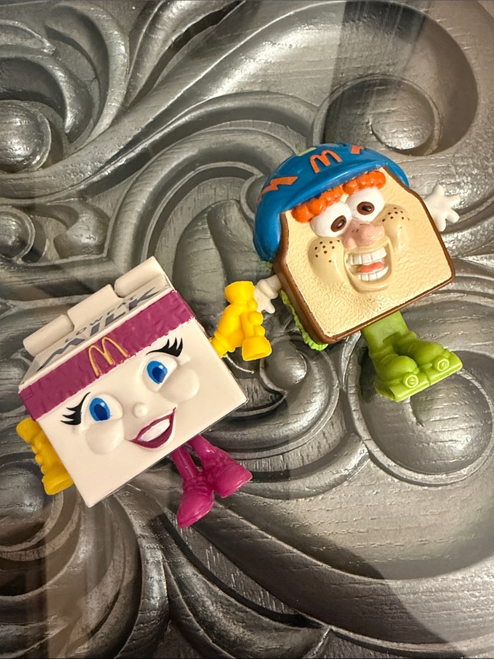 Vintage 1993 McDonald's Happy Meal Milk Sandwich Transforming Food Toy Figures